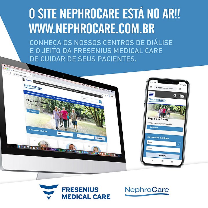 Arte de lançamento do site NephroCare